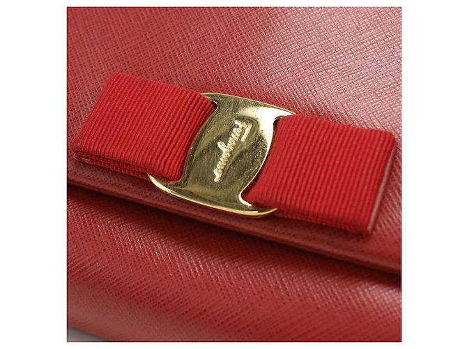 Borsa a tracolla in pelle rossa Salvatore Ferragamo Rosso - vista 4