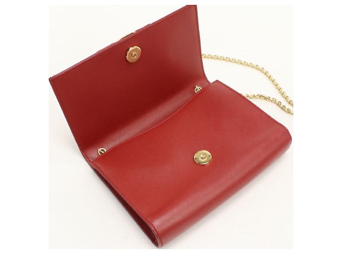 Borsa a tracolla in pelle rossa Salvatore Ferragamo Rosso - vista 7