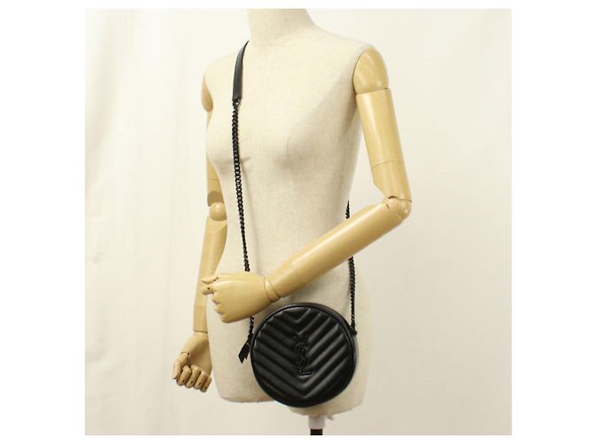 Borsa a tracolla in pelle di vitello Saint Laurent Nero - vista 7