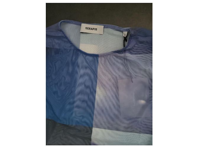 Autre Marque Top de punto transparente estampado Serapis Blanco Azul Gris Púrpura - vista 2