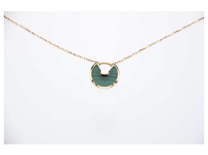 Collana Amulette de Cartier in oro giallo, malachite e diamante S0004 D'oro Verde - vista 2