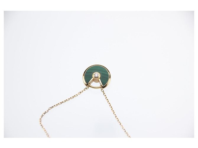 Collana Amulette de Cartier in oro giallo, malachite e diamante S0004 D'oro Verde - vista 3
