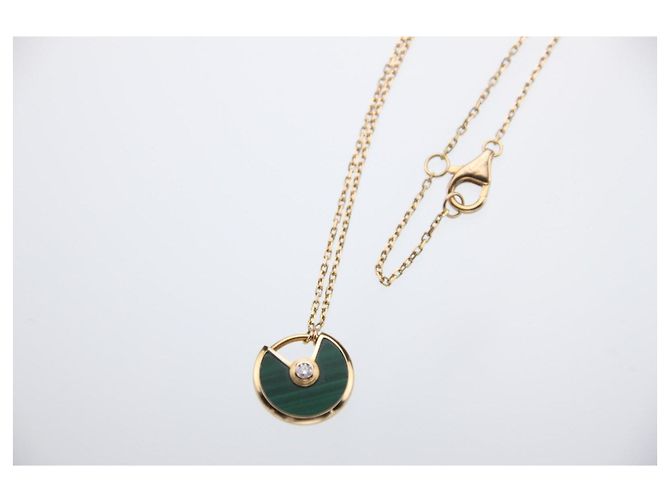 Collana Amulette de Cartier in oro giallo, malachite e diamante S0004 D'oro Verde - vista 4
