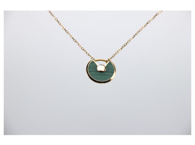 Collana Amulette de Cartier in oro giallo, malachite e diamante S0004 D'oro Verde - vista 5