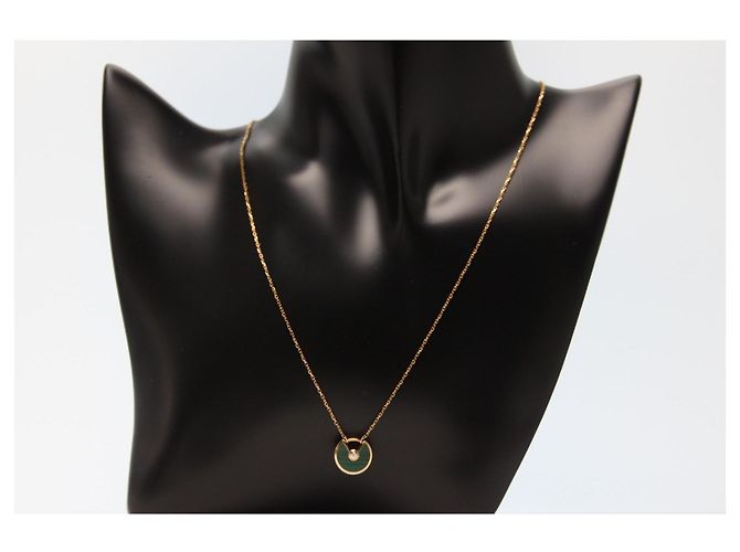 Collana Amulette de Cartier in oro giallo, malachite e diamante S0004 D'oro Verde - vista 8