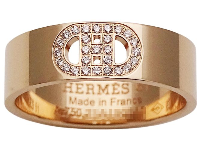 Hermès Hermes Pink Gold Band Ring Golden - Ansicht 2