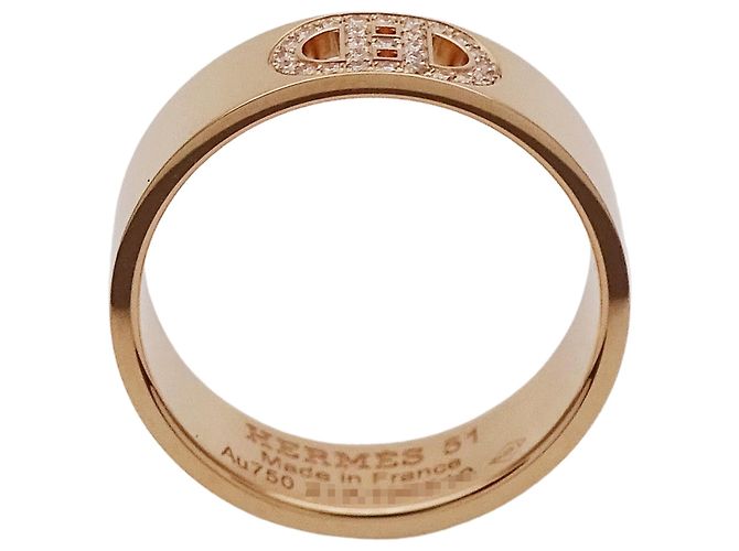 Hermès Hermes Pink Gold Band Ring Golden - Ansicht 3