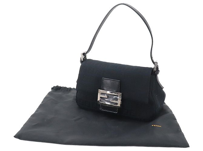 Borsa a tracolla Fendi Zucchino Mini Mamma Baguette Nero - vista 2