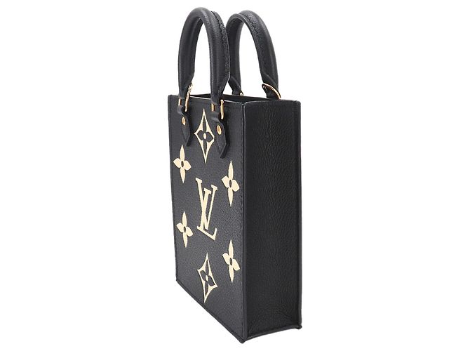 Borsa Louis Vuitton Petite Sac Plat Nero Beige - vista 3