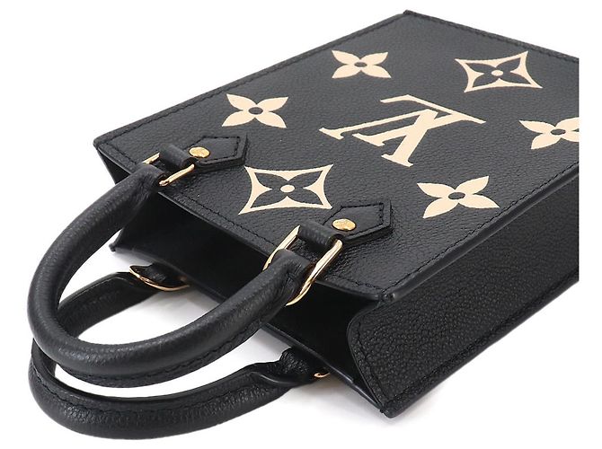 Borsa Louis Vuitton Petite Sac Plat Nero Beige - vista 5