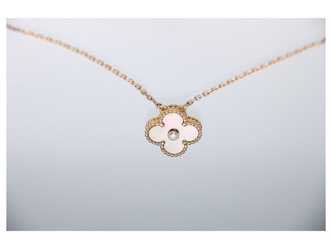 Van Cleef & Arpels Vintage Alhambra Anhänger Halskette S0009 Pink Golden - Ansicht 11