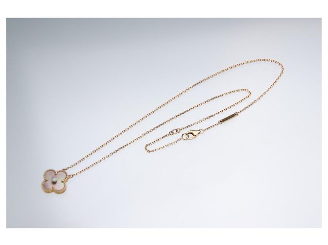 Van Cleef & Arpels Vintage Alhambra Anhänger Halskette S0009 Pink Golden - Ansicht 5