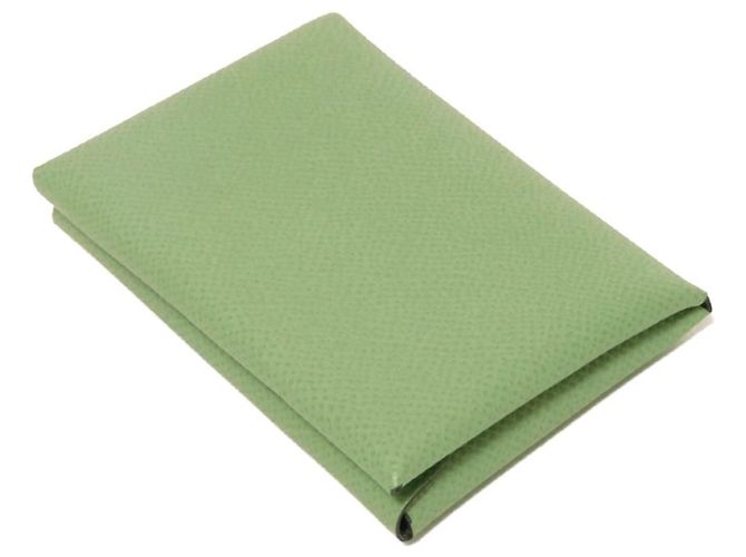 Hermès Monedero Calvi Duo Hermes Verde Verde claro - vista 4