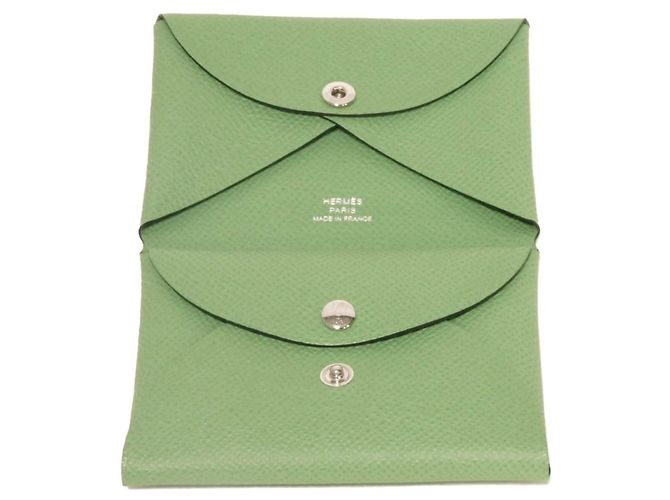 Hermès Monedero Calvi Duo Hermes Verde Verde claro - vista 5