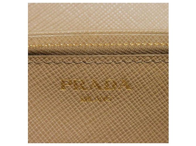 Prada Saffiano Lux Long Wallet in Beige - Ansicht 7