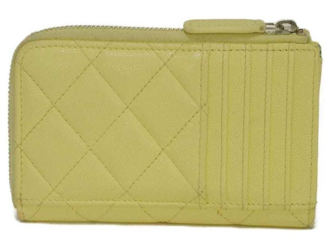 Monedero Matelassé Chanel Amarillo - vista 3