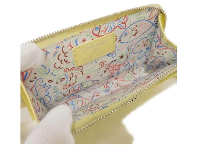 Monedero Matelassé Chanel Amarillo - vista 5