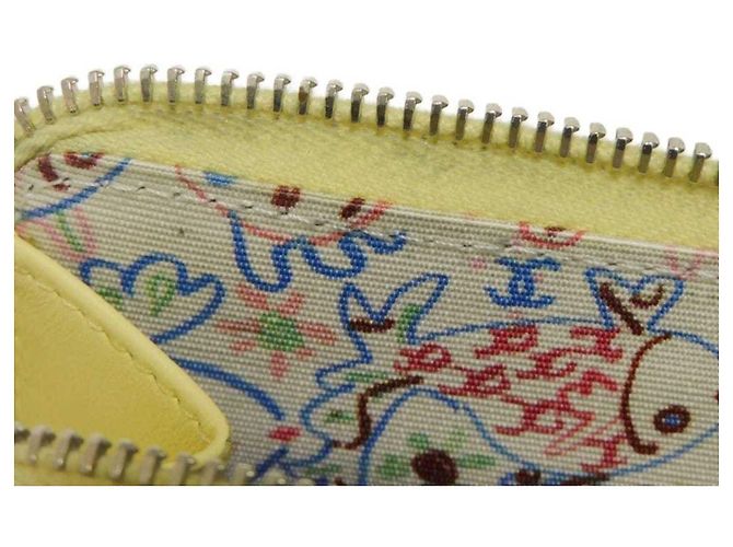 Monedero Matelassé Chanel Amarillo - vista 9