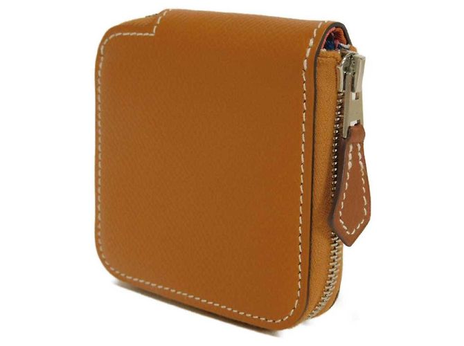 Monedero compacto Hermès Azap Mini Castaño Marrón claro - vista 2