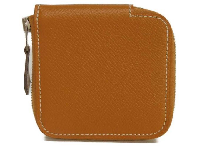 Monedero compacto Hermès Azap Mini Castaño Marrón claro - vista 3