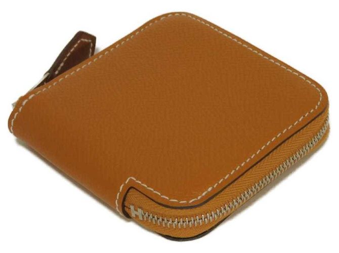 Monedero compacto Hermès Azap Mini Castaño Marrón claro - vista 4
