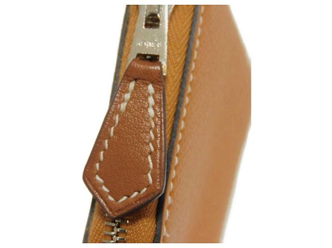 Monedero compacto Hermès Azap Mini Castaño Marrón claro - vista 9
