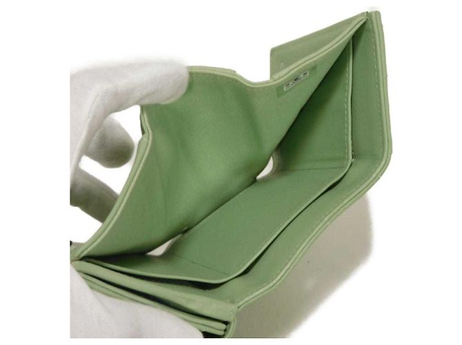 Chanel Classic Small Flap Tri-fold Wallet Light green - view 16