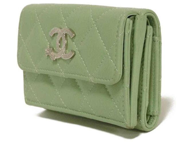 Chanel Classic Small Flap Tri-fold Wallet Light green - view 2