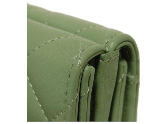 Chanel Classic Small Flap Tri-fold Wallet Light green - view 23