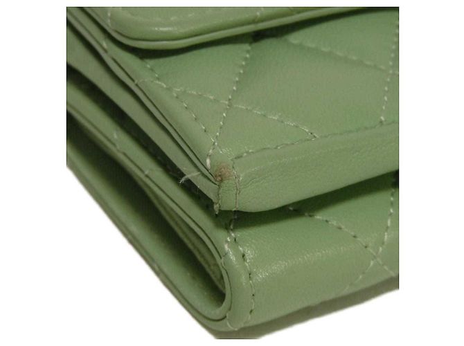 Chanel Classic Small Flap Tri-fold Wallet Light green - view 26