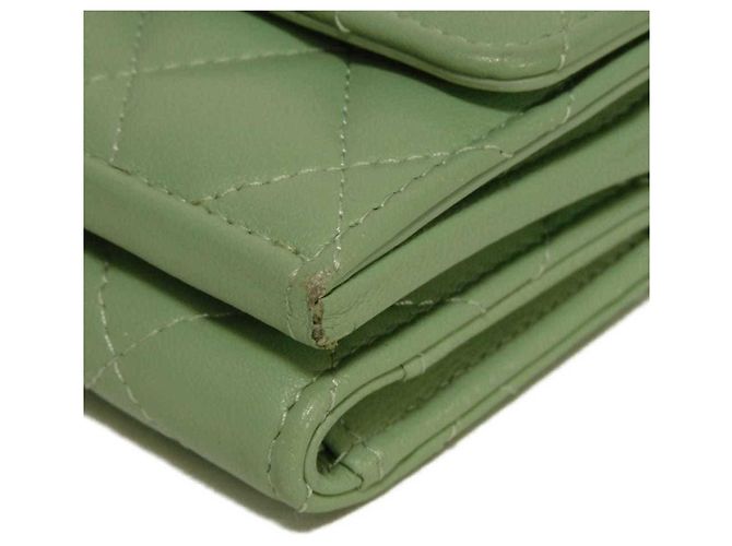 Chanel Classic Small Flap Tri-fold Wallet Light green - view 27