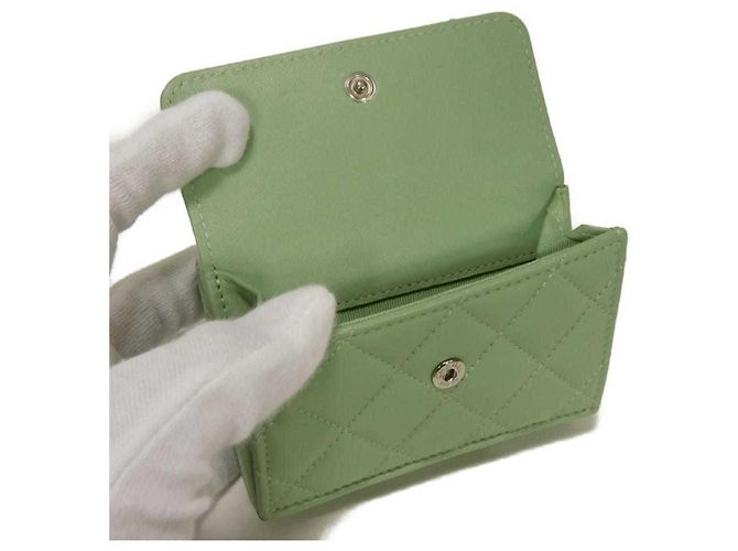 Chanel Classic Small Flap Tri-fold Wallet Light green - view 28