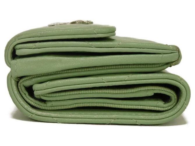 Chanel Classic Small Flap Tri-fold Wallet Light green - view 36