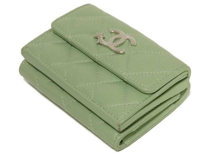 Chanel Classic Small Flap Tri-fold Wallet Light green - view 4