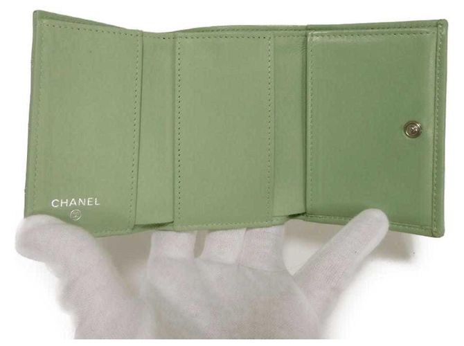 Chanel Classic Small Flap Tri-fold Wallet Light green - view 5