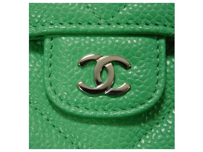 Cartera tríptico Chanel Classic Small Flap Verde claro - vista 12