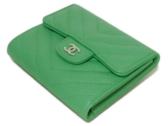 Cartera tríptico Chanel Classic Small Flap Verde claro - vista 4