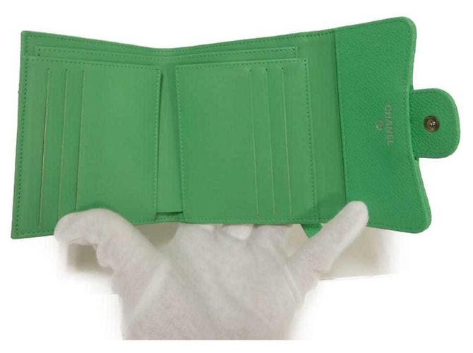 Cartera tríptico Chanel Classic Small Flap Verde claro - vista 5