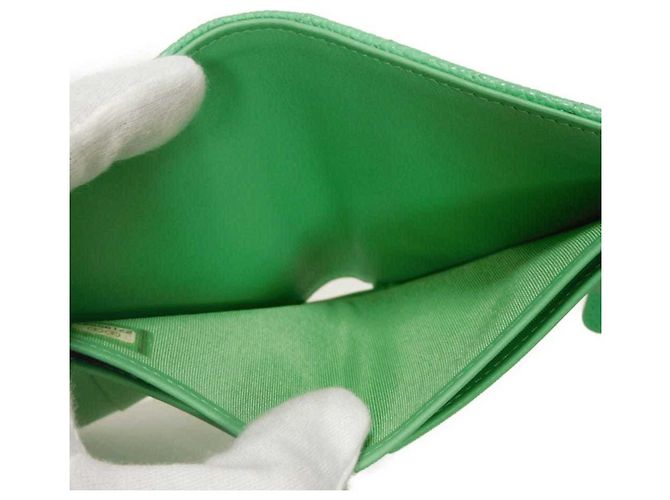 Cartera tríptico Chanel Classic Small Flap Verde claro - vista 9
