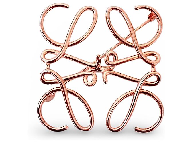 Spilla Anagramma Loewe in Oro Rosa D'oro - vista 7