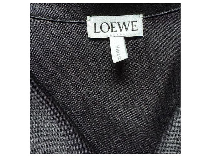 Camicia in seta nera Loewe con logo Anagram Nero - vista 16