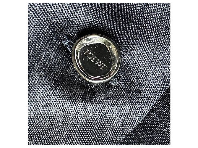 Camicia in seta nera Loewe con logo Anagram Nero - vista 18