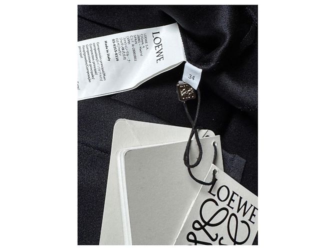 Camicia in seta nera Loewe con logo Anagram Nero - vista 20