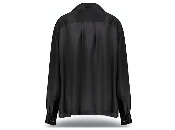 Camicia in seta nera Loewe con logo Anagram Nero - vista 4
