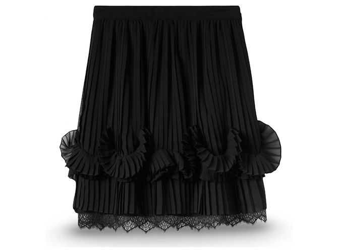 Falda Burberry plisada con volantes y encaje Negro - vista 10