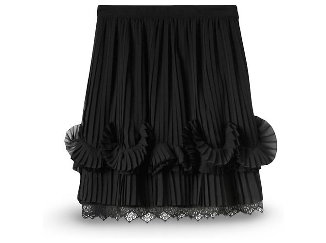 Falda Burberry plisada con volantes y encaje Negro - vista 3