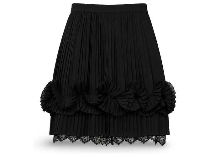 Falda Burberry plisada con volantes y encaje Negro - vista 5