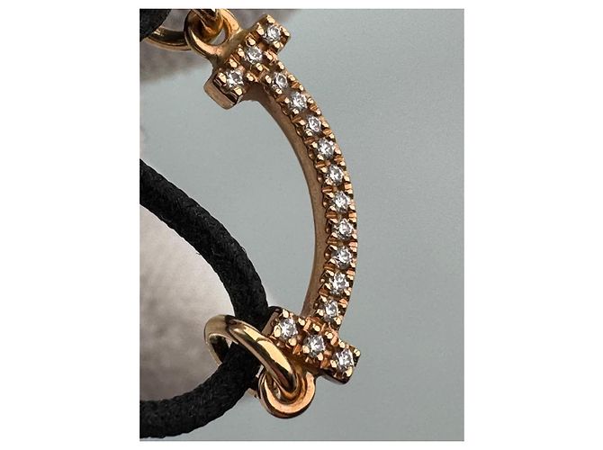 Bracciale Tiffany & Co. T Smile Mini Oro Rosa 18K Diamanti Nero D'oro - vista 10