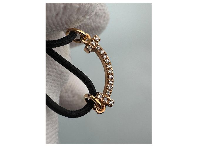 Bracciale Tiffany & Co. T Smile Mini Oro Rosa 18K Diamanti Nero D'oro - vista 11