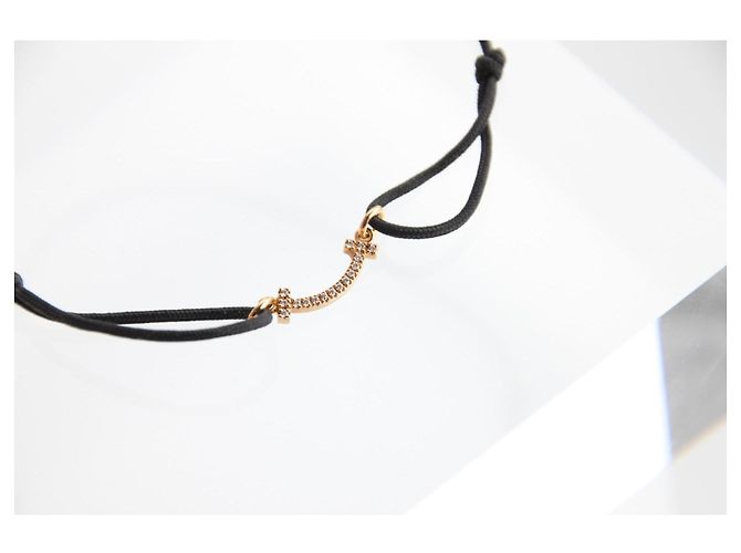 Bracciale Tiffany & Co. T Smile Mini Oro Rosa 18K Diamanti Nero D'oro - vista 4